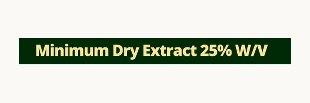 箱の側面の「Minimum Dry Extract 25% W/V」の表示